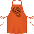 Viking Skull Symbols Cotton Apron 100% Organic Orange