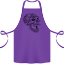 Viking Skull Symbols Cotton Apron 100% Organic Purple