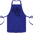 Viking Skull Symbols Cotton Apron 100% Organic Royal Blue