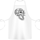 Viking Skull Symbols Cotton Apron 100% Organic White