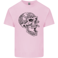 Viking Skull Symbols Kids T-Shirt Childrens Light Pink