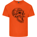 Viking Skull Symbols Kids T-Shirt Childrens Orange