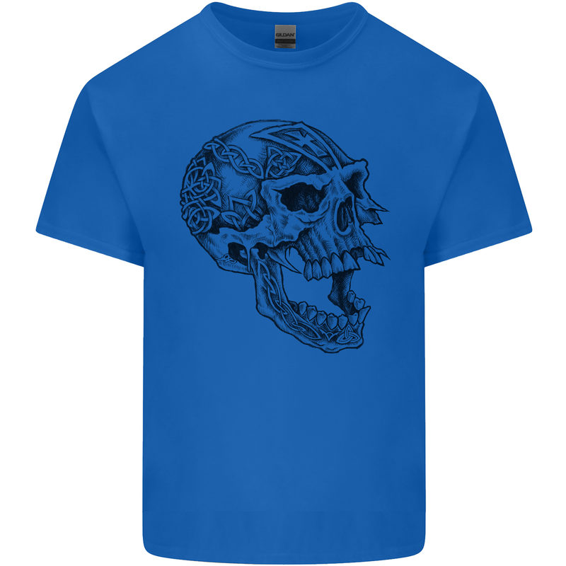 Viking Skull Symbols Kids T-Shirt Childrens Royal Blue