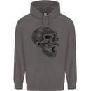 Viking Skull Symbols Mens 80% Cotton Hoodie Charcoal