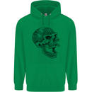 Viking Skull Symbols Mens 80% Cotton Hoodie Irish Green