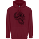 Viking Skull Symbols Mens 80% Cotton Hoodie Maroon