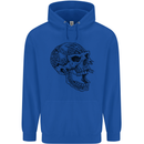 Viking Skull Symbols Mens 80% Cotton Hoodie Royal Blue