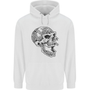 Viking Skull Symbols Mens 80% Cotton Hoodie White