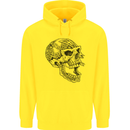 Viking Skull Symbols Mens 80% Cotton Hoodie Yellow