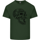 Viking Skull Symbols Mens Cotton T-Shirt Tee Top Forest Green