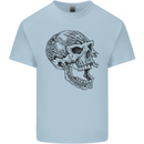 Viking Skull Symbols Mens Cotton T-Shirt Tee Top Light Blue