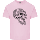 Viking Skull Symbols Mens Cotton T-Shirt Tee Top Light Pink