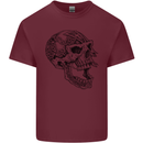 Viking Skull Symbols Mens Cotton T-Shirt Tee Top Maroon