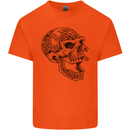 Viking Skull Symbols Mens Cotton T-Shirt Tee Top Orange