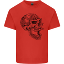 Viking Skull Symbols Mens Cotton T-Shirt Tee Top Red