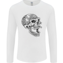 Viking Skull Symbols Mens Long Sleeve T-Shirt White