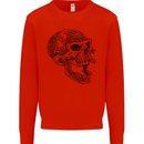 Viking Skull Symbols Mens Sweatshirt Jumper Bright Red