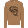 Viking Skull Symbols Mens Sweatshirt Jumper Caramel Latte