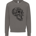 Viking Skull Symbols Mens Sweatshirt Jumper Charcoal