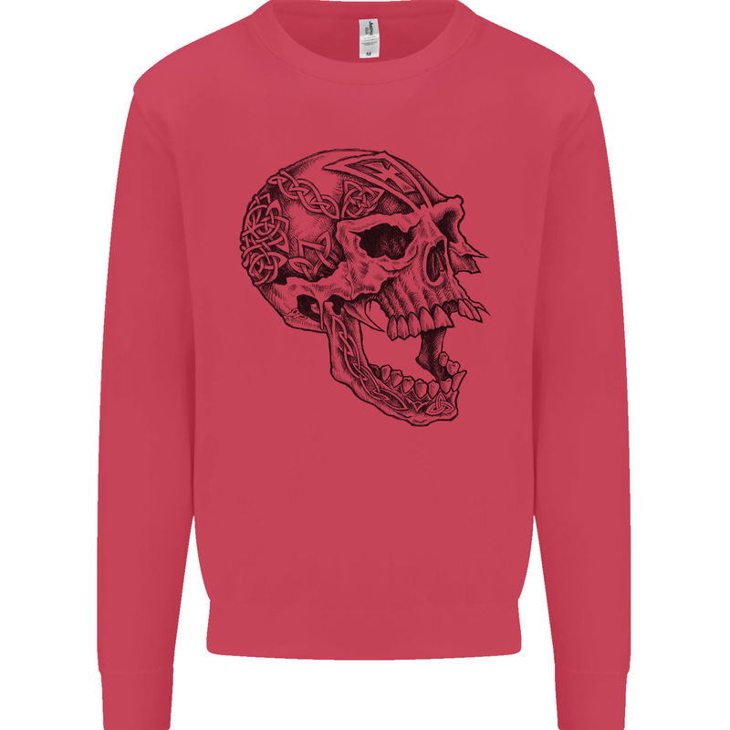 Viking Skull Symbols Mens Sweatshirt Jumper Heliconia