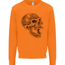 Viking Skull Symbols Mens Sweatshirt Jumper Orange