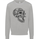 Viking Skull Symbols Mens Sweatshirt Jumper Sports Grey