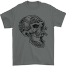 Viking Skull Symbols Mens T-Shirt Cotton Gildan Charcoal