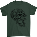 Viking Skull Symbols Mens T-Shirt Cotton Gildan Forest Green