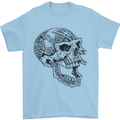 Viking Skull Symbols Mens T-Shirt Cotton Gildan Light Blue