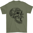 Viking Skull Symbols Mens T-Shirt Cotton Gildan Military Green