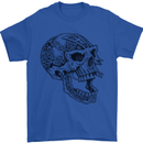 Viking Skull Symbols Mens T-Shirt Cotton Gildan Royal Blue