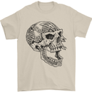 Viking Skull Symbols Mens T-Shirt Cotton Gildan Sand