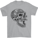 Viking Skull Symbols Mens T-Shirt Cotton Gildan Sports Grey