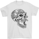 Viking Skull Symbols Mens T-Shirt Cotton Gildan White