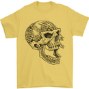 Viking Skull Symbols Mens T-Shirt Cotton Gildan Yellow