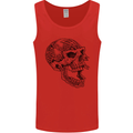 Viking Skull Symbols Mens Vest Tank Top Red