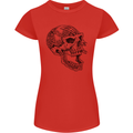 Viking Skull Symbols Womens Petite Cut T-Shirt Red