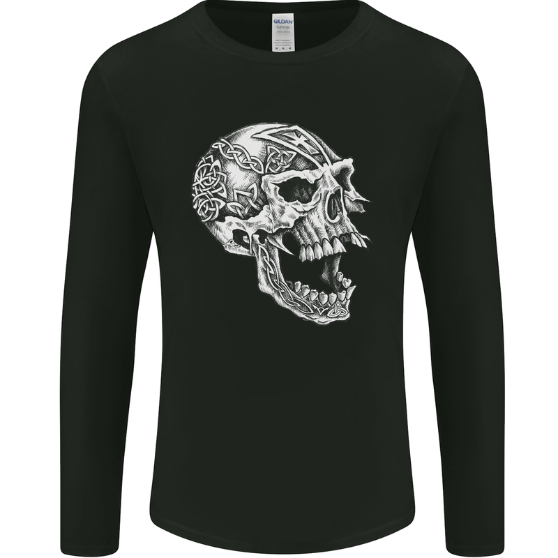 Viking Skull Symbols wp Mens Long Sleeve T-Shirt Black