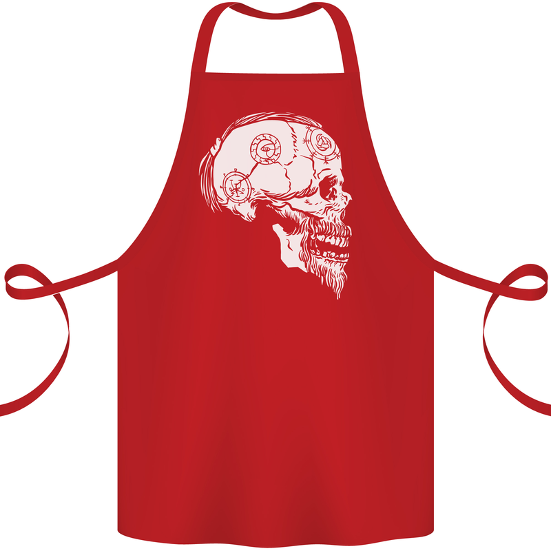 Viking Skull Thor Valhalla Norse Mythology Cotton Apron 100% Organic Red