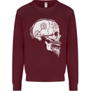 Viking Skull Thor Valhalla Norse Mythology Kids Sweatshirt Jumper Maroon