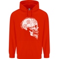 Viking Skull Thor Valhalla Norse Mythology Mens 80% Cotton Hoodie Bright Red