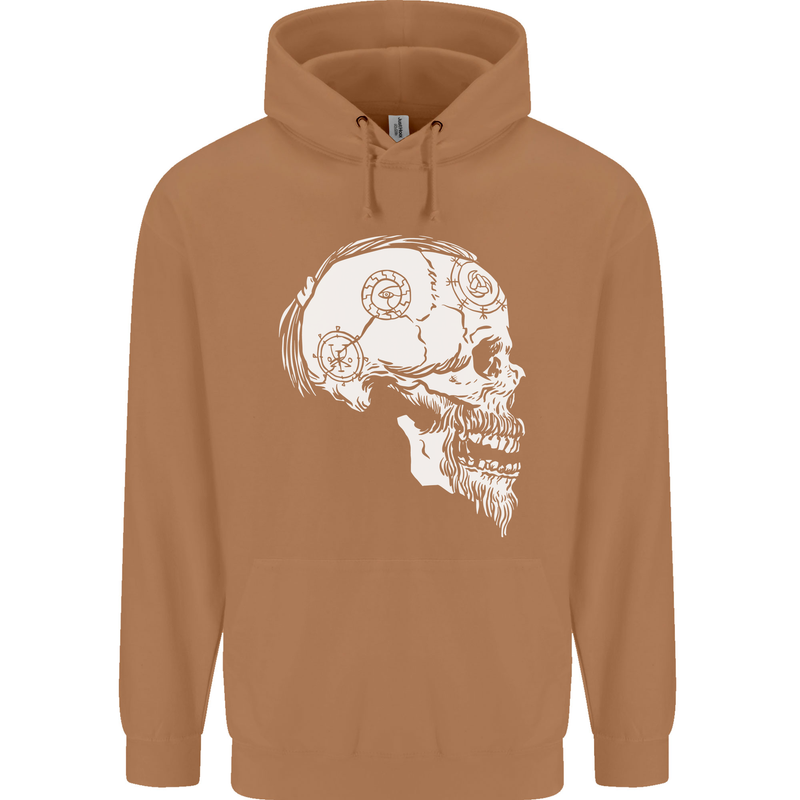 Viking Skull Thor Valhalla Norse Mythology Mens 80% Cotton Hoodie Caramel Latte