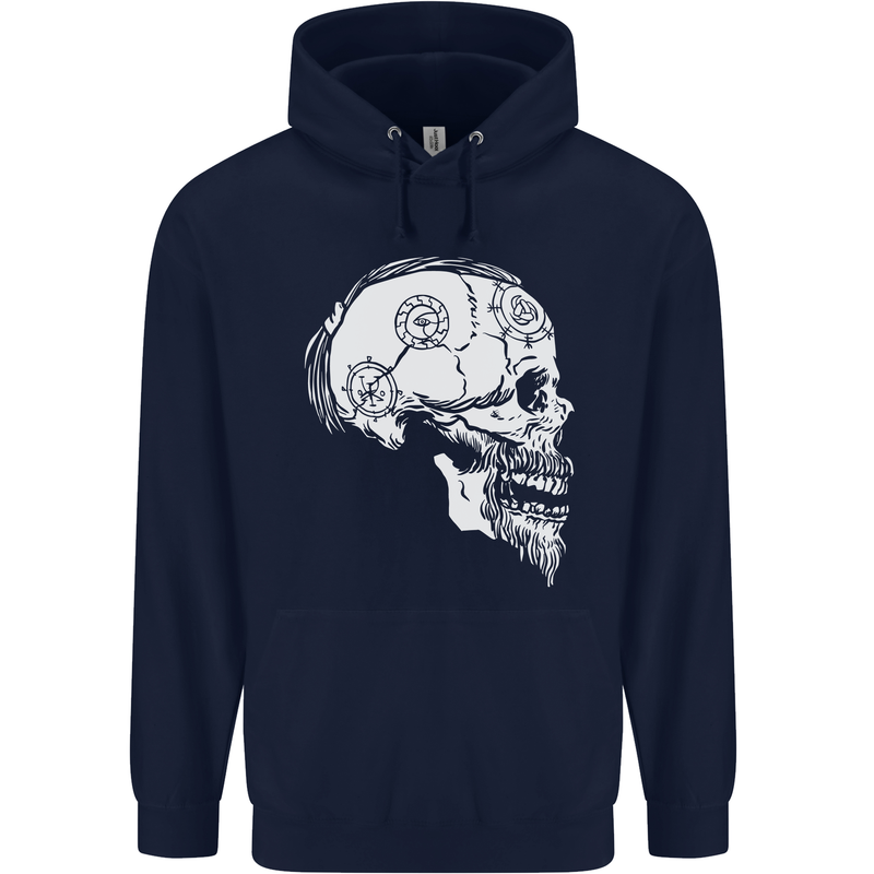 Viking Skull Thor Valhalla Norse Mythology Mens 80% Cotton Hoodie Navy Blue