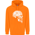 Viking Skull Thor Valhalla Norse Mythology Mens 80% Cotton Hoodie Orange