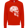Viking Skull Thor Valhalla Norse Mythology Mens Sweatshirt Jumper Bright Red