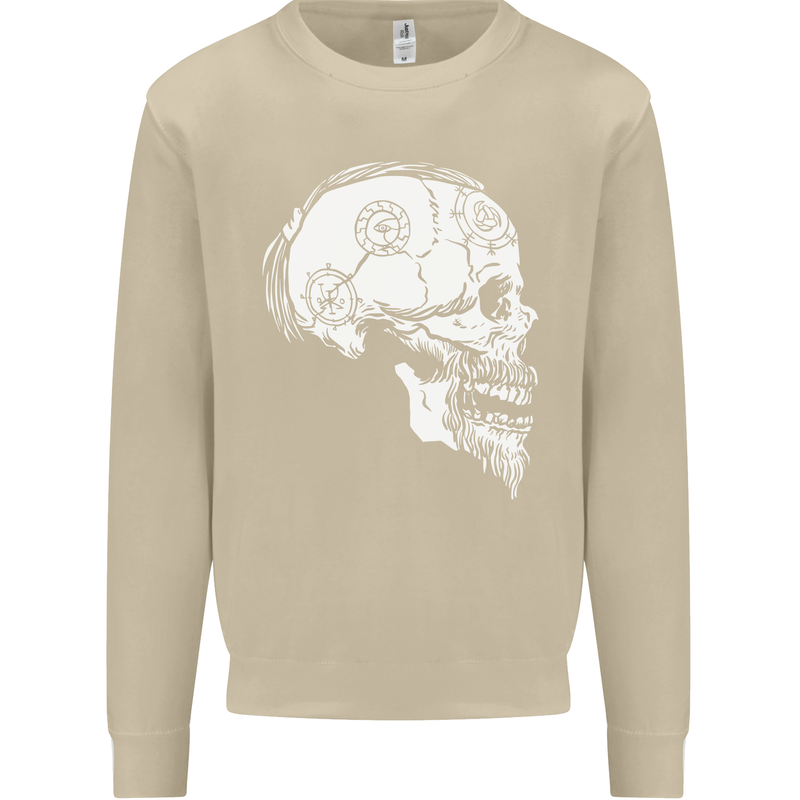 Viking Skull Thor Valhalla Norse Mythology Mens Sweatshirt Jumper Sand