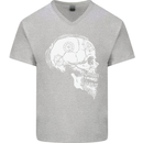 Viking Skull Thor Valhalla Norse Mythology Mens V-Neck Cotton T-Shirt Sports Grey