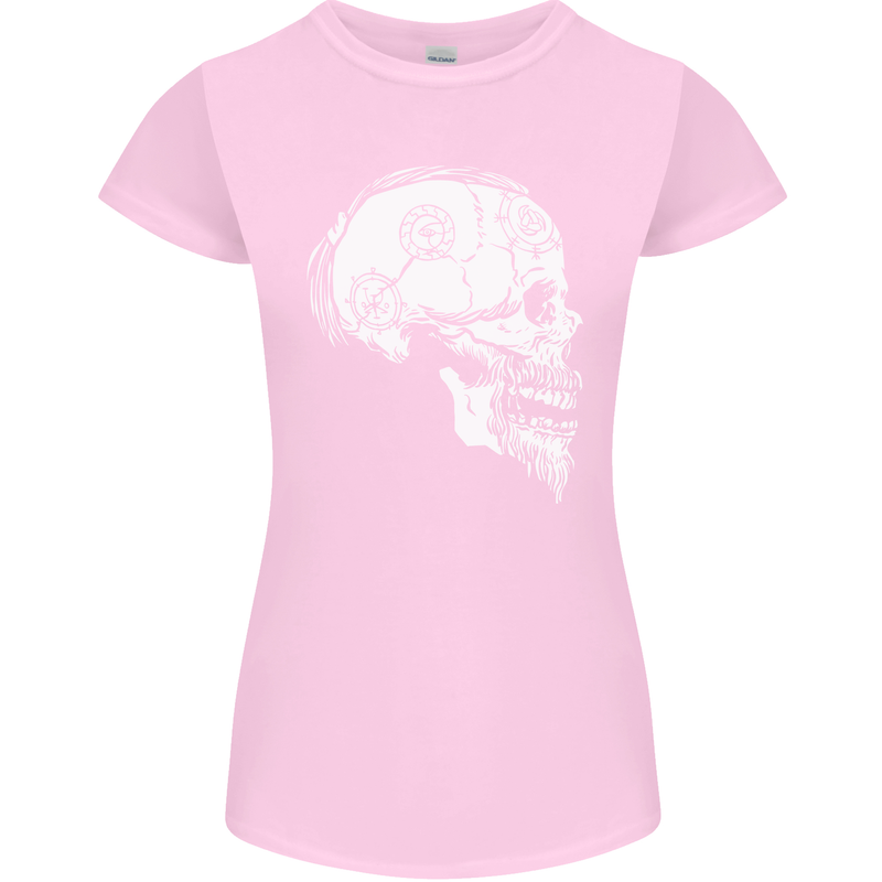 Viking Skull Thor Valhalla Norse Mythology Womens Petite Cut T-Shirt Light Pink