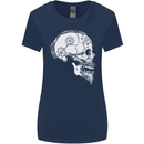 Viking Skull Thor Valhalla Norse Mythology Womens Wider Cut T-Shirt Navy Blue