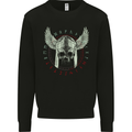 Viking Skull Wings Runic Text Gym Helmet Mens Sweatshirt Jumper Black